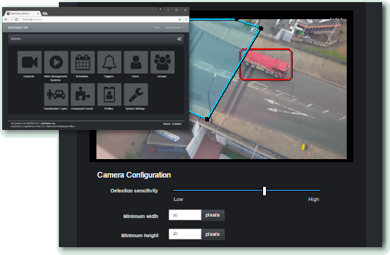 New intuVision VA Web GUI, counting vehicles.