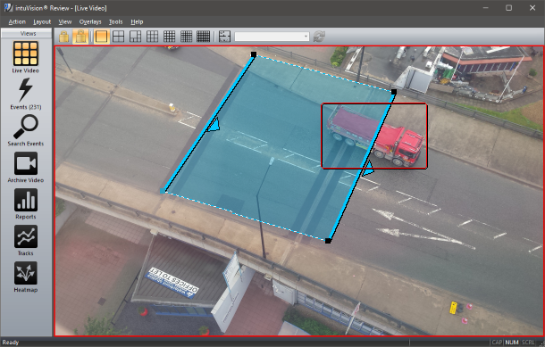 Vehicle detected using intuVision VA input/output event.