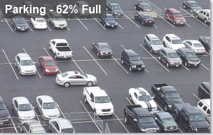 intuVision parking video analytics automatically secure and monitor parking area, determining percent occupancy.